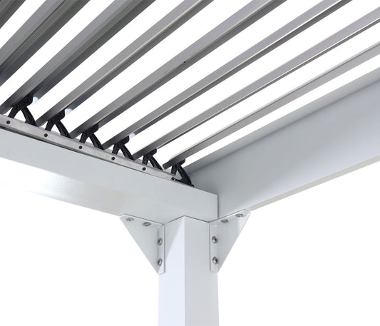 Cosmo Casa - Aluminium Pergola - Lamellenpaviljoen Terrasoverkapping - Aluminium Frame - Wit - 3×3,7 m