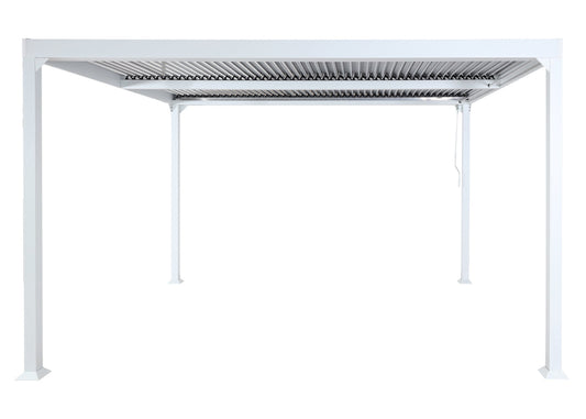 Cosmo Casa - Aluminium Pergola - Lamellenpaviljoen Terrasoverkapping - Aluminium Frame - Wit - 3×3,7 m