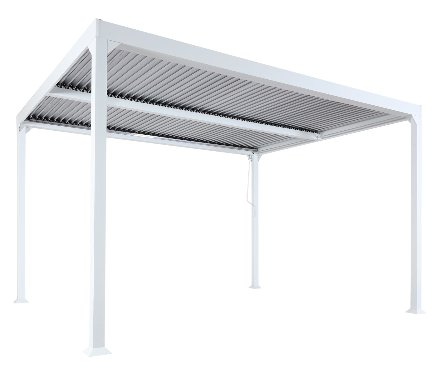 Cosmo Casa - Aluminium Pergola - Lamellenpaviljoen Terrasoverkapping - Aluminium Frame - Wit - 3×3,7 m