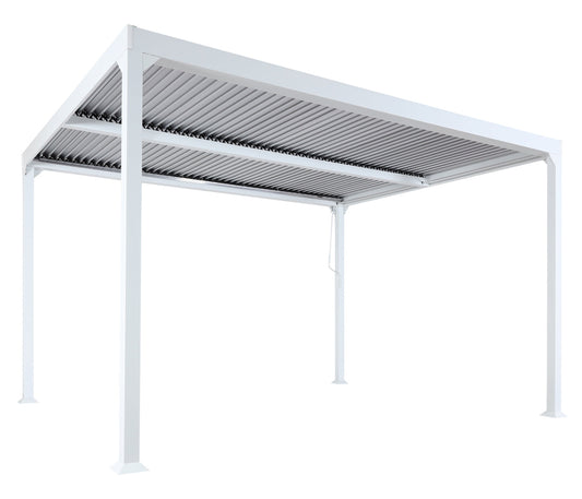 Cosmo Casa - Aluminium Pergola - Lamellenpaviljoen Terrasoverkapping - Aluminium Frame - Wit - 3×3,7 m