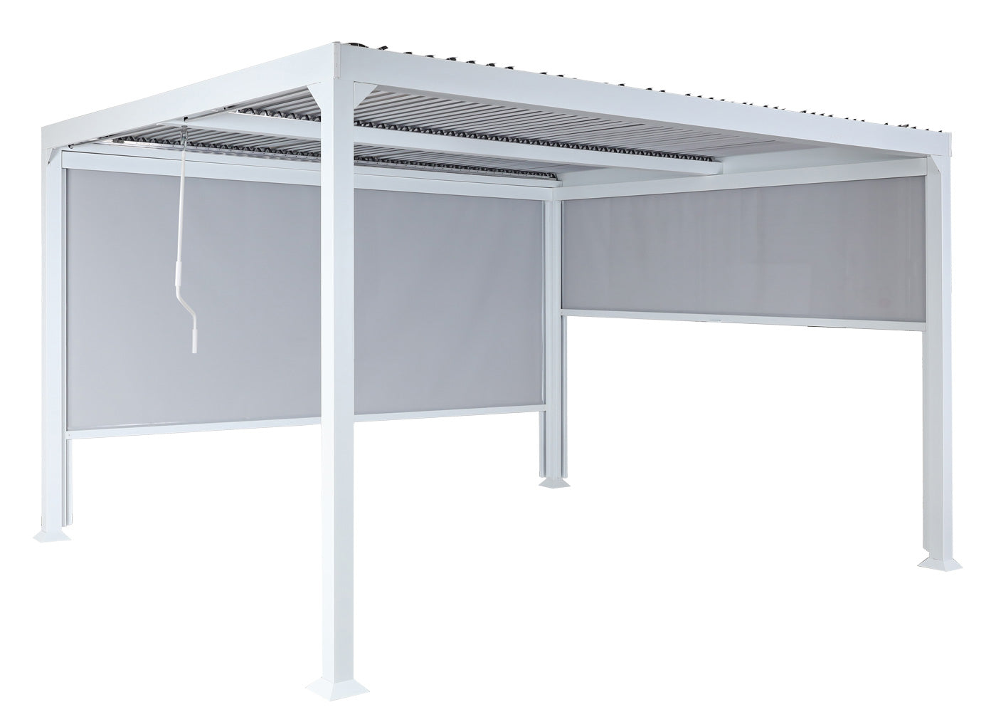 Cosmo Casa - Aluminium Pergola met 2 Zijwanden - Lamellenpaviljoen - Aluminium Frame - Wit - 3×3,7 m
