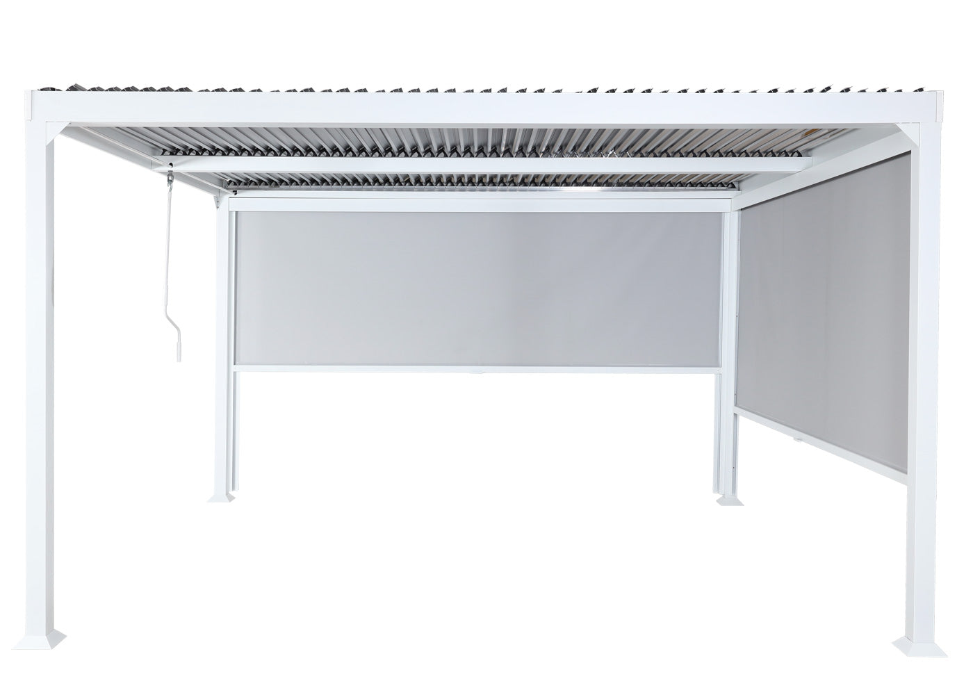 Cosmo Casa - Aluminium Pergola met 2 Zijwanden - Lamellenpaviljoen - Aluminium Frame - Wit - 3×3,7 m