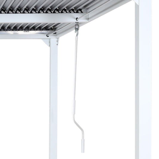 Cosmo Casa - Aluminium Pergola met 2 Zijwanden - Lamellenpaviljoen - Aluminium Frame - Wit - 3×3,7 m