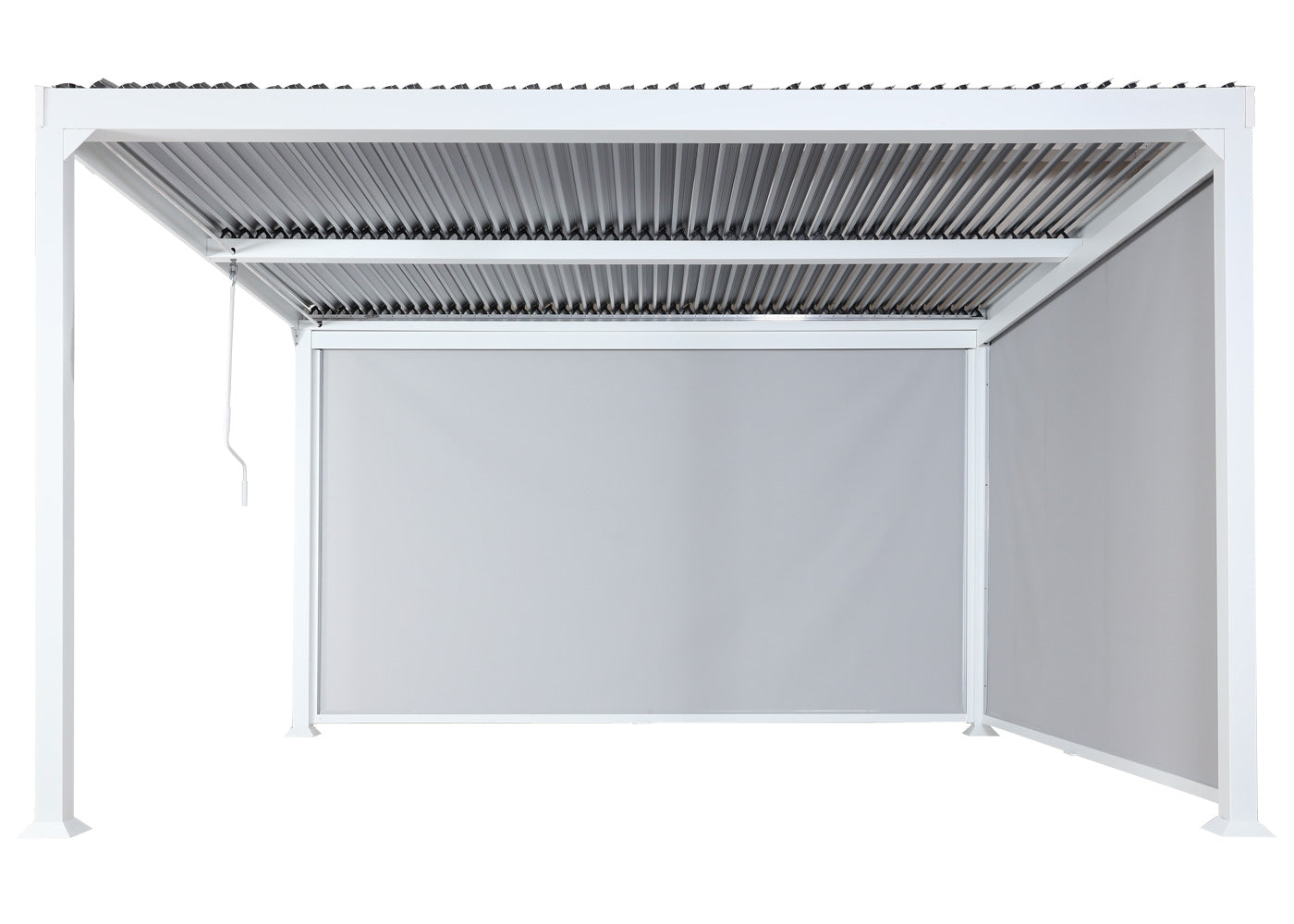 Cosmo Casa - Aluminium Pergola met 2 Zijwanden - Lamellenpaviljoen - Aluminium Frame - Wit - 3×3,7 m