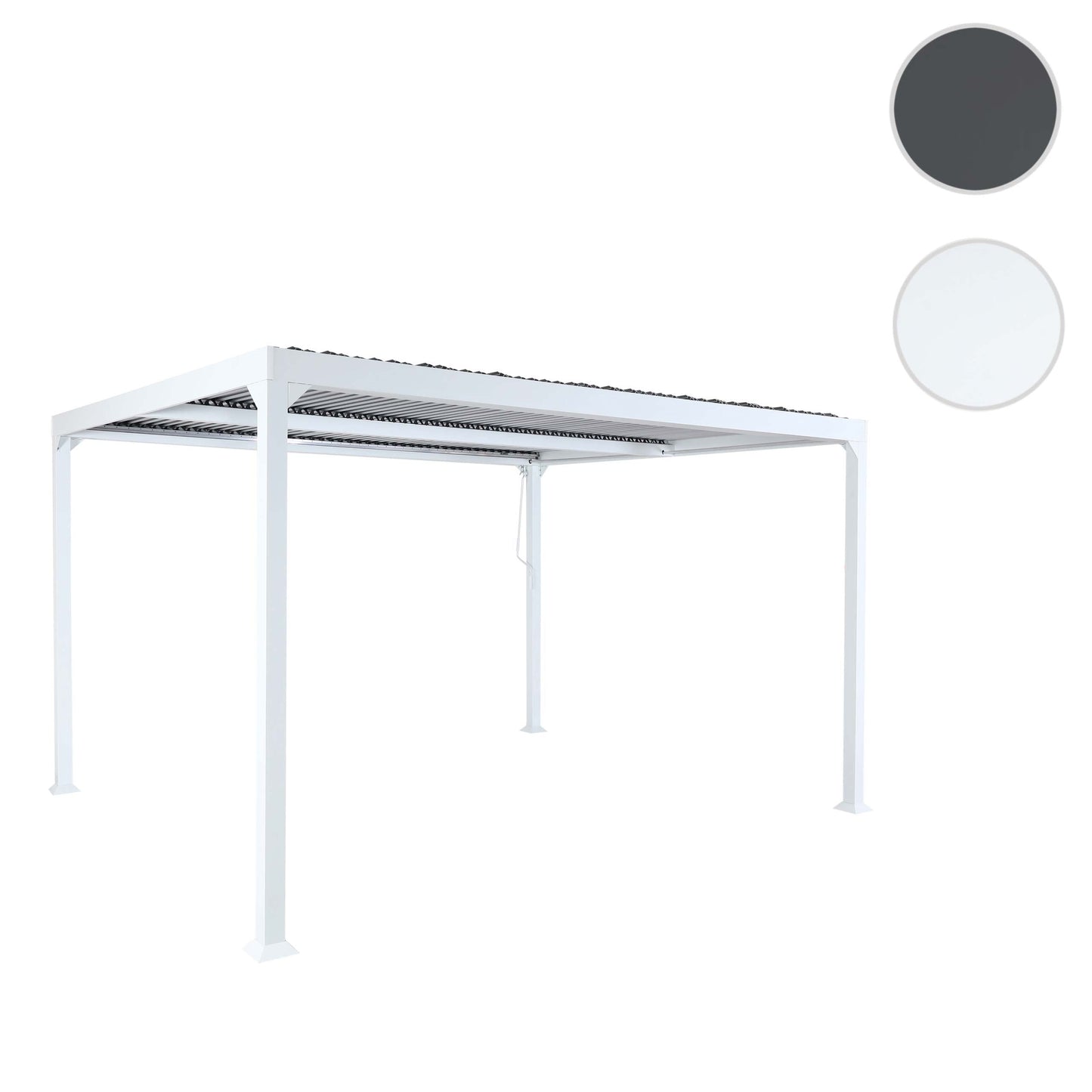 Cosmo Casa - Aluminium Pergola - Lamellenpaviljoen Terrasoverkapping - Aluminium Frame - Wit - 3×3,7 m