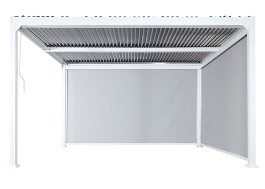 Cosmo Casa - Zijwand voor Pergola - Vervangende Zijwand Rolgordijn - Stoftextiel - Wit - 3×3 m