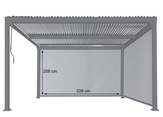 Cosmo Casa - Zijwand voor Pergola - Vervangende Zijwand Rolgordijn - Stoftextiel - Antraciet - 3×3,7 m