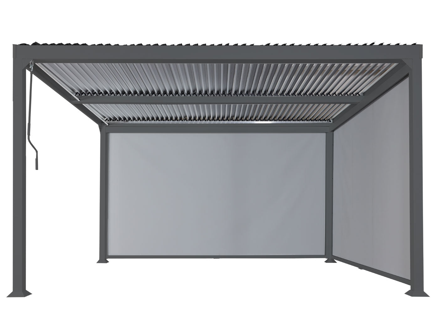 Cosmo Casa - Zijwand voor Pergola - Vervangende Zijwand Rolgordijn - Stoftextiel - Antraciet - 3×3,7 m