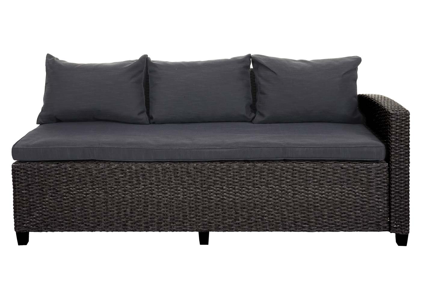 Cosmo Casa - Poly-Rotan Set - Tuinloungeset - Halfrond Gesponnen Polyrotan - Antraciet - Kussens Antraciet