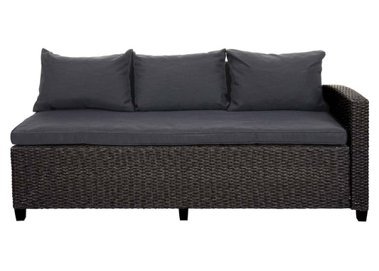 Cosmo Casa - Poly-Rotan Set - Tuinloungeset - Halfrond Gesponnen Polyrotan - Antraciet - Kussens Antraciet