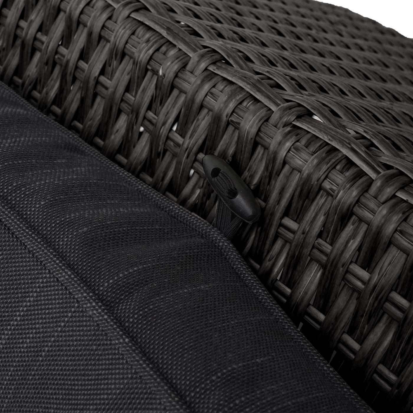 Cosmo Casa - Poly-Rotan Set - Tuinloungeset - Halfrond Gesponnen Polyrotan - Antraciet - Kussens Antraciet