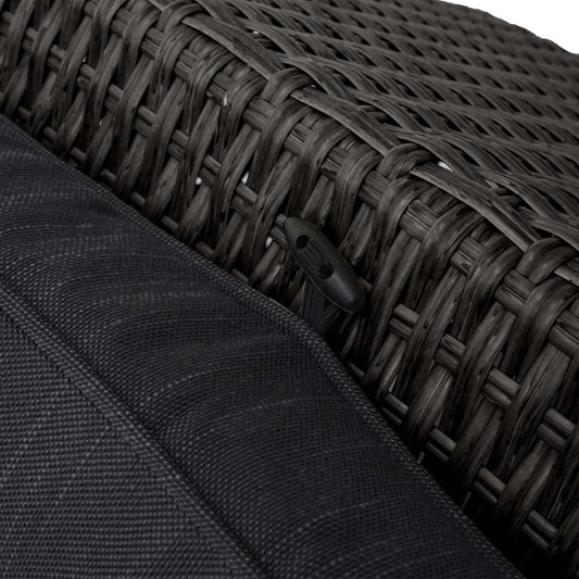 Cosmo Casa - Poly-Rotan Set - Tuinloungeset - Halfrond Gesponnen Polyrotan - Antraciet - Kussens Antraciet