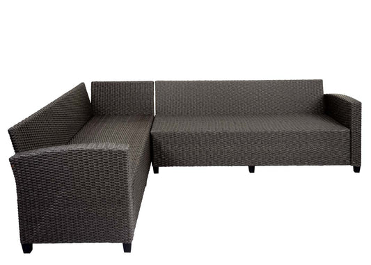 Cosmo Casa - Poly-Rotan Set - Tuinloungeset - Halfrond Gesponnen Polyrotan - Antraciet - Kussens Antraciet
