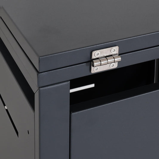 Cosmo Casa - Vuilnisbakdeksel 1-Delig - Vuilnisbakbak met Deksel - Uitbreidbaar - Staal - Antraciet - 103×60×62 cm / 24 kg