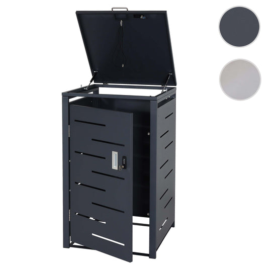 Cosmo Casa - Vuilnisbakdeksel 1-Delig - Vuilnisbakbak met Deksel - Uitbreidbaar - Staal - Antraciet - 103×60×62 cm / 24 kg