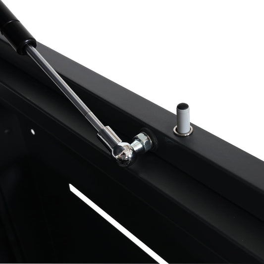 Cosmo Casa - Vuilnisbakdeksel 1-Delig - Vuilnisbakbak met Deksel - Uitbreidbaar - Staal - Antraciet - 103×60×62 cm / 24 kg