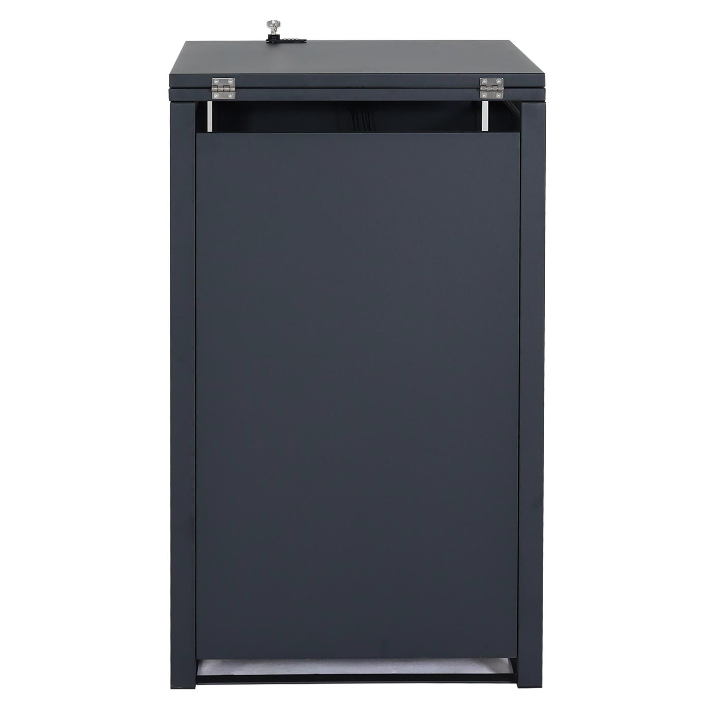 Cosmo Casa - Vuilnisbakdeksel 1-Delig - Vuilnisbakbak met Deksel - Uitbreidbaar - Staal - Antraciet - 103×60×62 cm / 24 kg