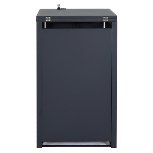 Cosmo Casa - Vuilnisbakdeksel 1-Delig - Vuilnisbakbak met Deksel - Uitbreidbaar - Staal - Antraciet - 103×60×62 cm / 24 kg