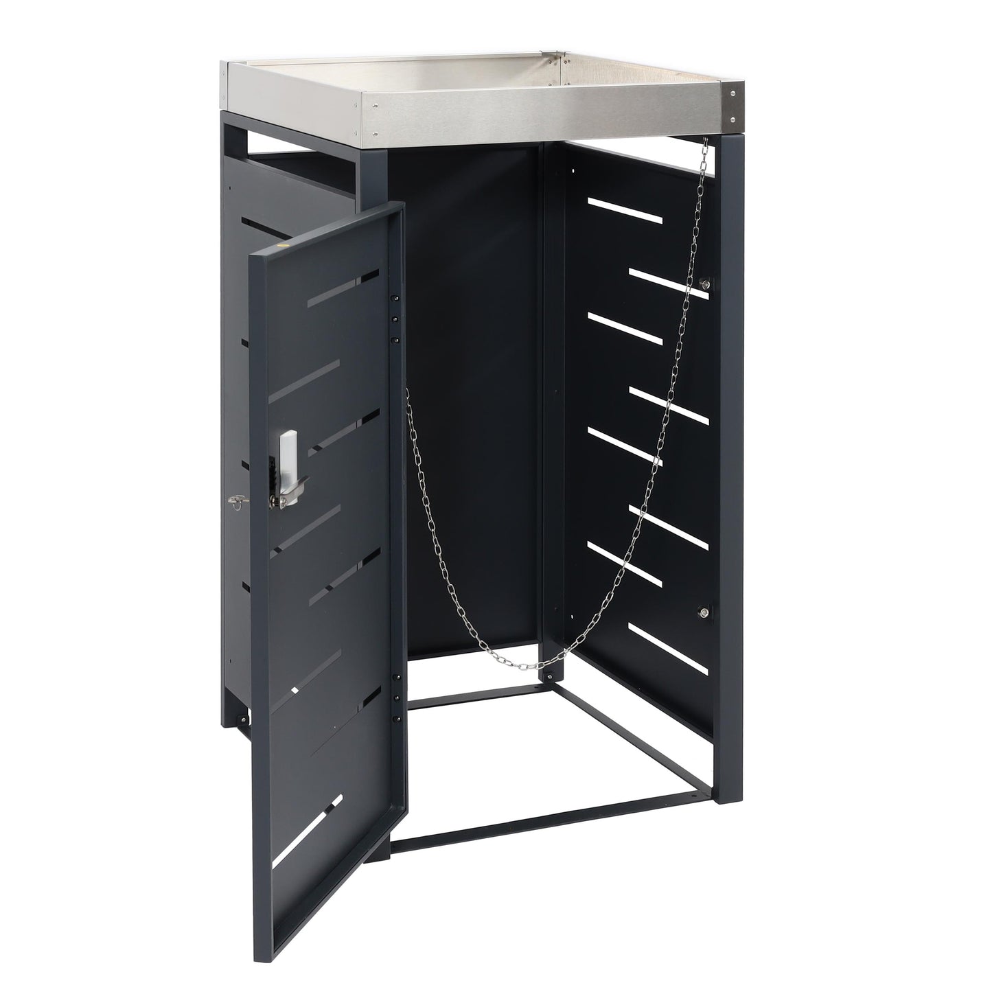 Cosmo Casa - 1-delige Vuilnisbakbekleding met Plantenbak - RVS-Metaal Combinatie - 24 kg - Uitbreidbaar - 110×60×62 cm