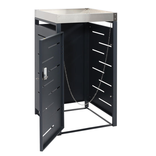 Cosmo Casa - 1-delige Vuilnisbakbekleding met Plantenbak - RVS-Metaal Combinatie - 24 kg - Uitbreidbaar - 110×60×62 cm