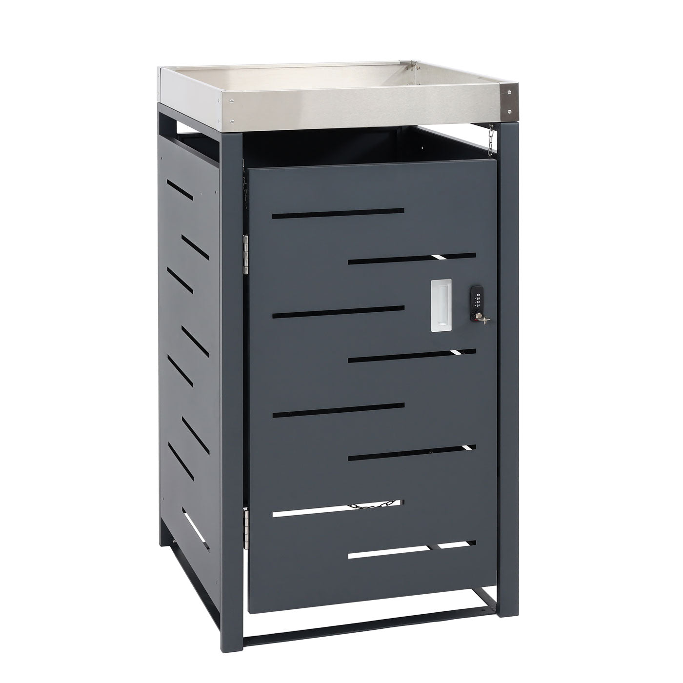 Cosmo Casa - 1-delige Vuilnisbakbekleding met Plantenbak - RVS-Metaal Combinatie - 24 kg - Uitbreidbaar - 110×60×62 cm