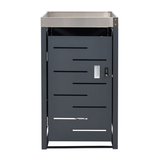 Cosmo Casa - 1-delige Vuilnisbakbekleding met Plantenbak - RVS-Metaal Combinatie - 24 kg - Uitbreidbaar - 110×60×62 cm