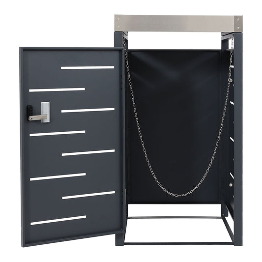 Cosmo Casa - 1-delige Vuilnisbakbekleding met Plantenbak - RVS-Metaal Combinatie - 24 kg - Uitbreidbaar - 110×60×62 cm