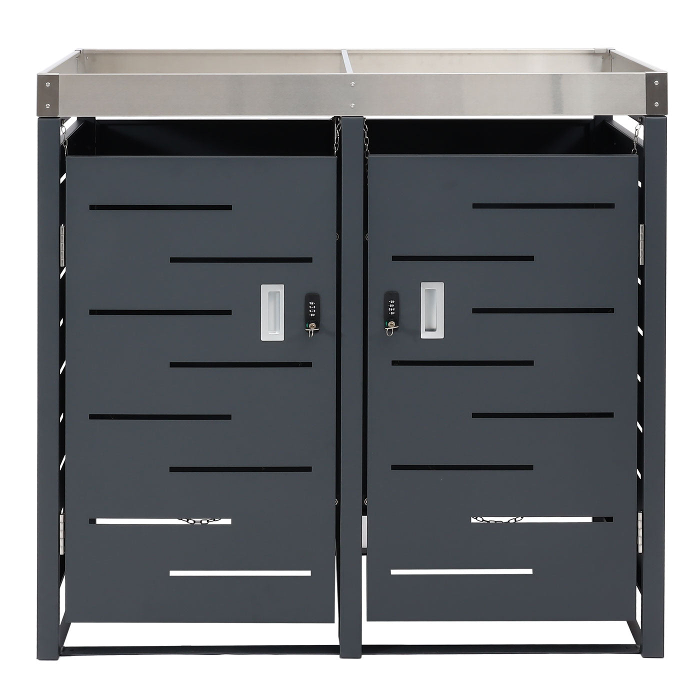 Cosmo Casa - 2-delige Vuilnisbakbekleding - Plantenbak - RVS & Metaal - 39 kg - 110×115×62 cm