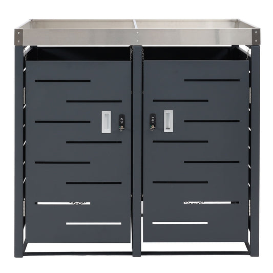 Cosmo Casa - 2-delige Vuilnisbakbekleding - Plantenbak - RVS & Metaal - 39 kg - 110×115×62 cm