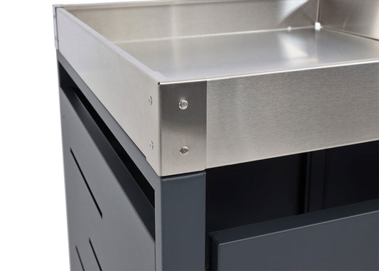 Cosmo Casa - 2-delige Vuilnisbakbekleding - Plantenbak - RVS & Metaal - 39 kg - 110×115×62 cm