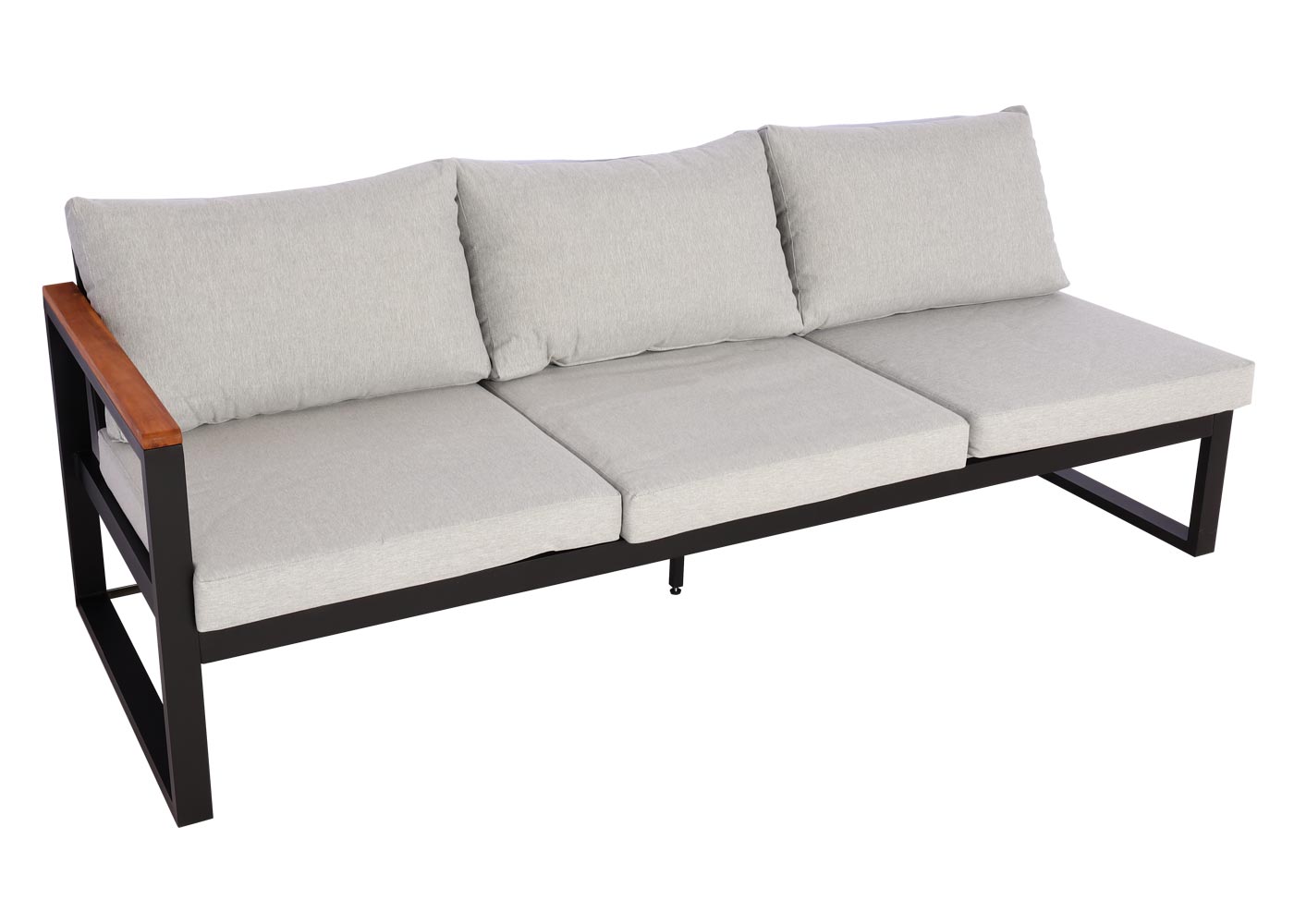 Cosmo Casa - Tuinset - Lounge Set met Bank - Aluminium & Acaciahout - Lichtgrijs