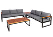 Cosmo Casa - Tuinset - Lounge Set met Bank - Aluminium & Acaciahout - Donkergrijs