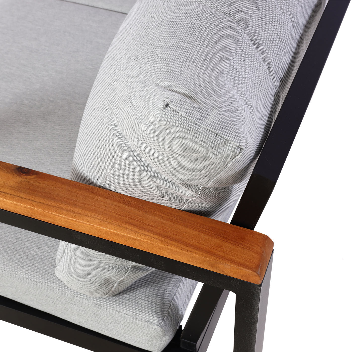 Cosmo Casa - Tuinset - Zitgroep Lounge met Bank - Aluminium & Acaciahout - Lichtgrijs