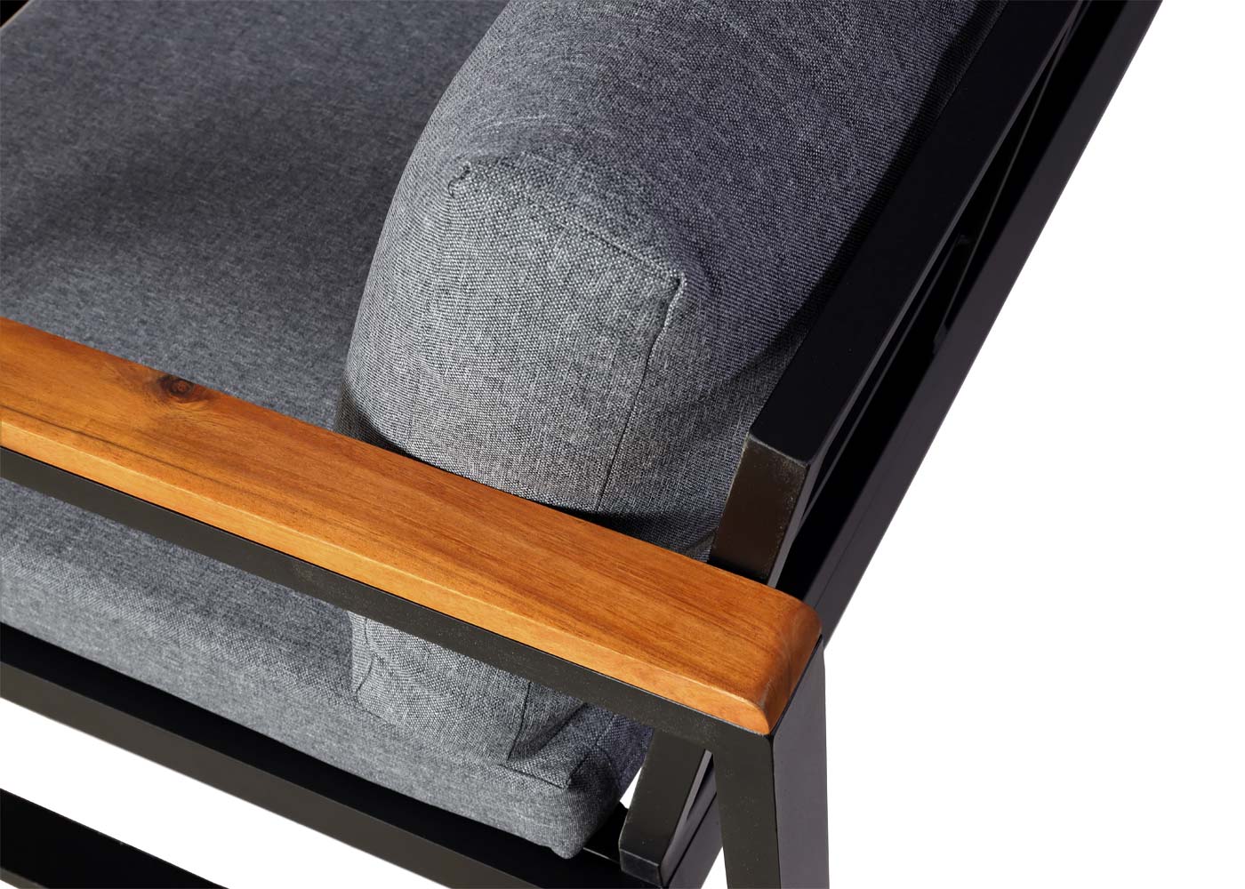 Cosmo Casa - Tuinset - Zitgroep Lounge met Bank - Aluminium & Acaciahout - Donkergrijs