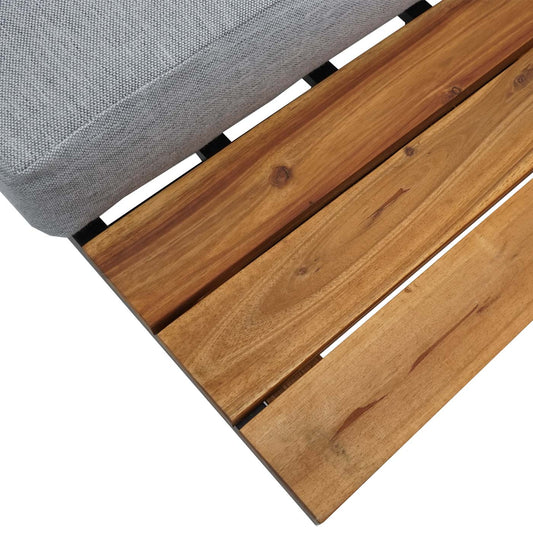 Cosmo Casa - Tuinset - Zitgroep Lounge met Bank - Poly & Aluminium & Acaciahout - Lichtgrijs