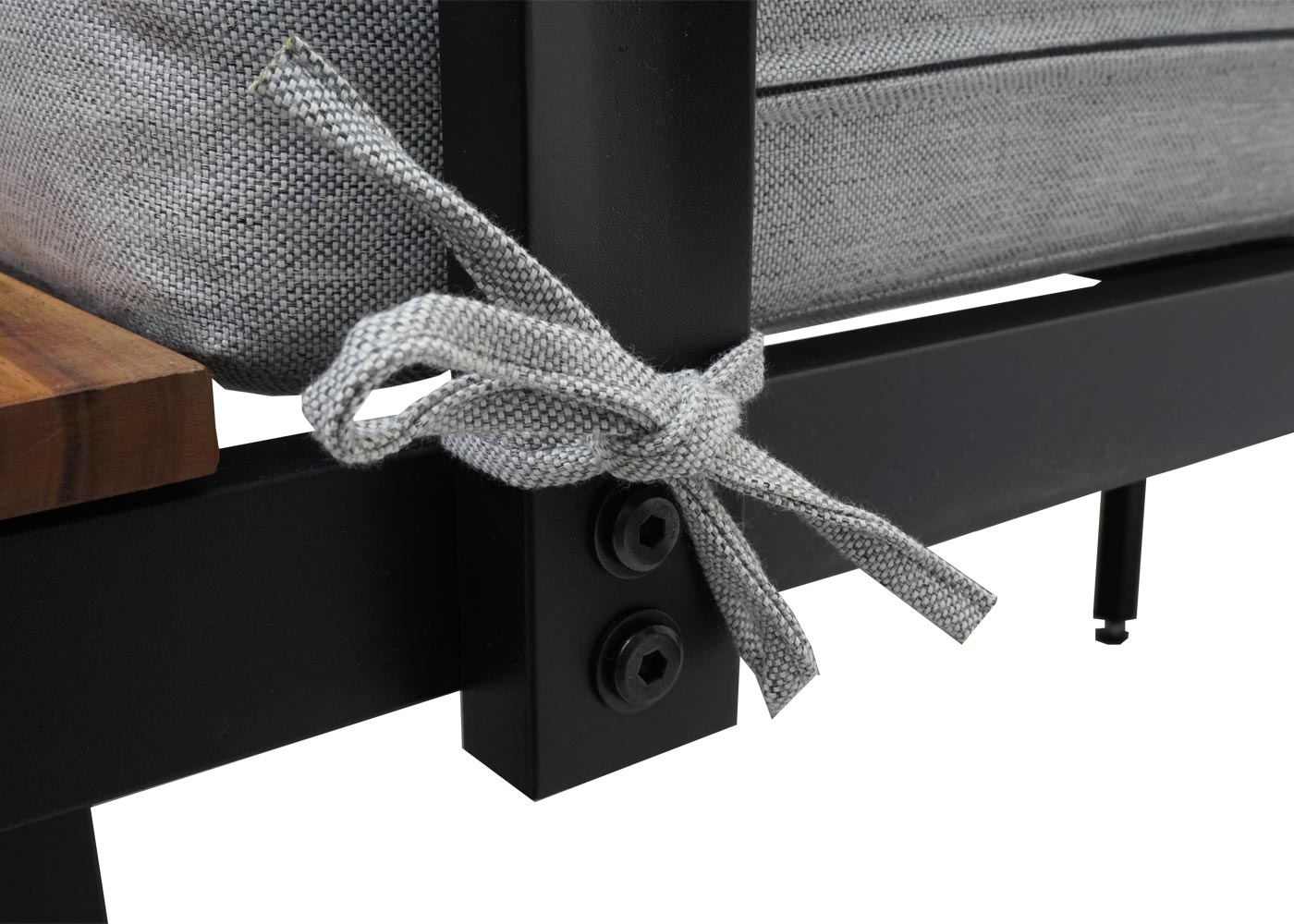 Cosmo Casa - Tuinset - Zitgroep Lounge met Bank - Poly & Aluminium & Acaciahout - Lichtgrijs