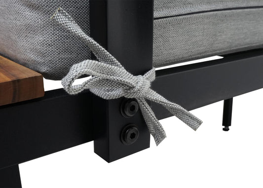 Cosmo Casa - Tuinset - Zitgroep Lounge met Bank - Poly & Aluminium & Acaciahout - Lichtgrijs