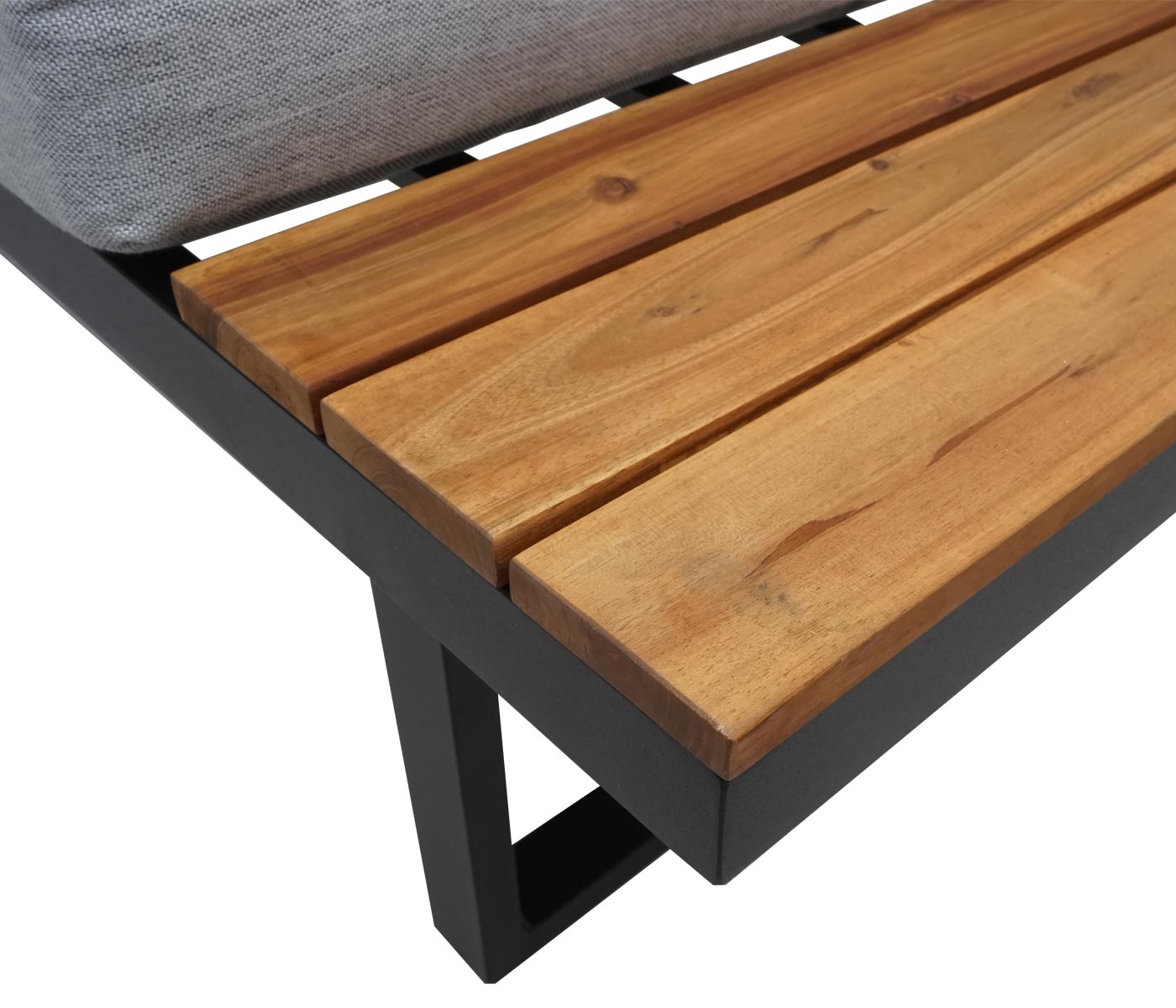 Cosmo Casa - Tuinset - Zitgroep Lounge met Bank - Poly & Aluminium & Acaciahout - Lichtgrijs