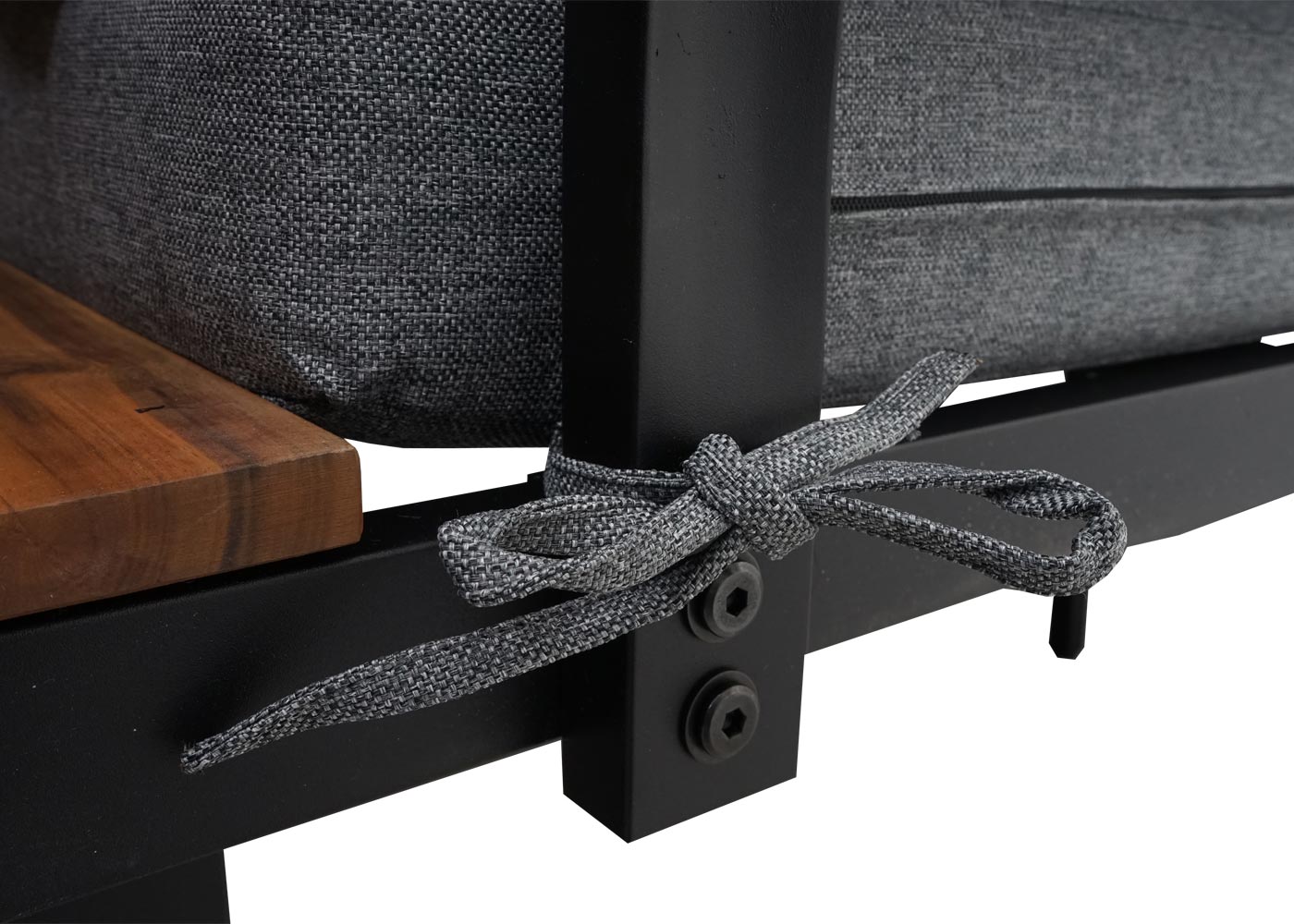 Cosmo Casa - Tuinset - Zitgroep Lounge met Bank - Poly & Aluminium & Acaciahout - Donkergrijs