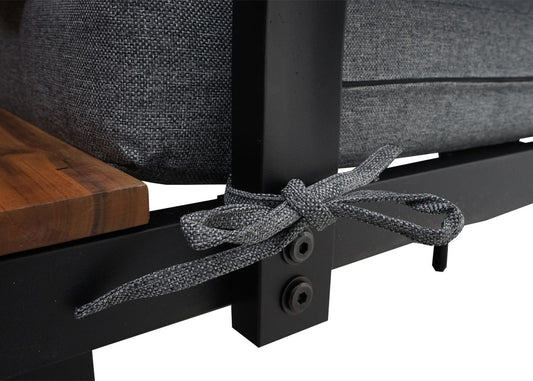 Cosmo Casa - Tuinset - Zitgroep Lounge met Bank - Poly & Aluminium & Acaciahout - Donkergrijs