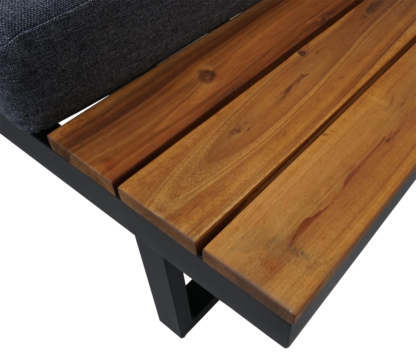 Cosmo Casa - Tuinset - Zitgroep Lounge met Bank - Poly & Aluminium & Acaciahout - Donkergrijs