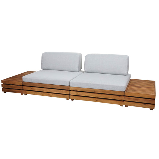 Cosmo Casa - Tuinset Lounge Zitgroep met Fauteuil & Bank - Gesponnen Poly & Aluminium - Lichtgrijs - Bekleding Lichtgrijs