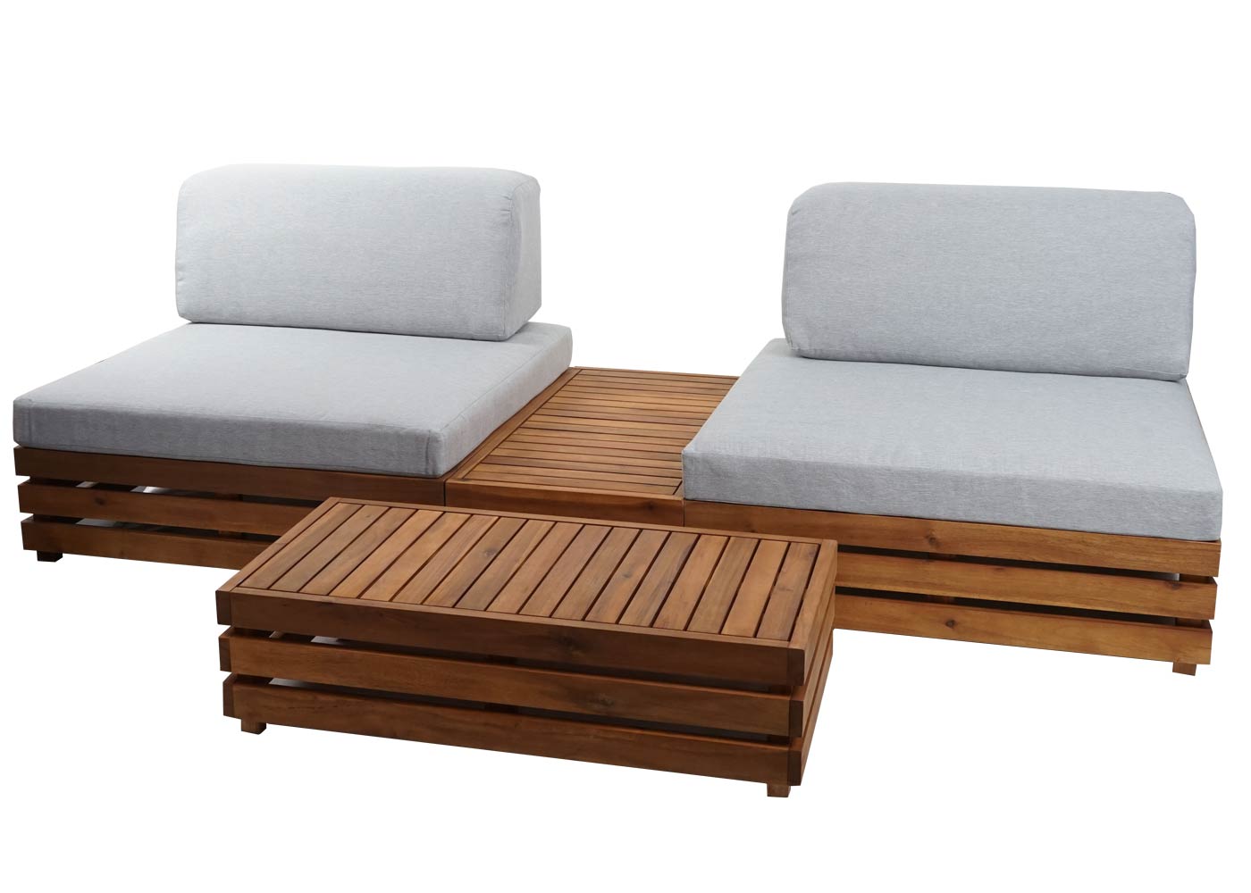 Cosmo Casa - Tuinset Lounge Zitgroep met Fauteuil & Bank - Gesponnen Poly & Aluminium - Lichtgrijs - Bekleding Lichtgrijs