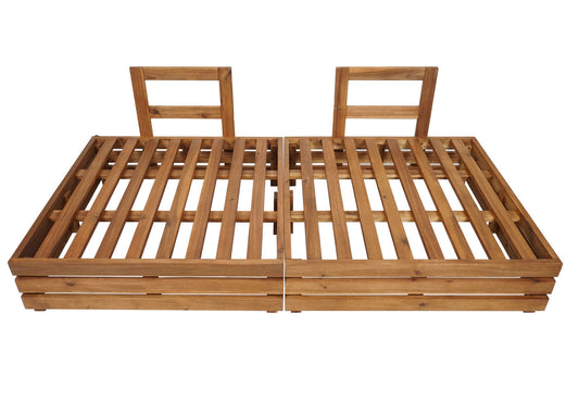 Cosmo Casa - Tuinset - Zitgroep met Loungefauteuil & Bank - Gesponnen Poly & Acaciahout & Aluminium - Donkergrijs - Bekleding Donkergrijs