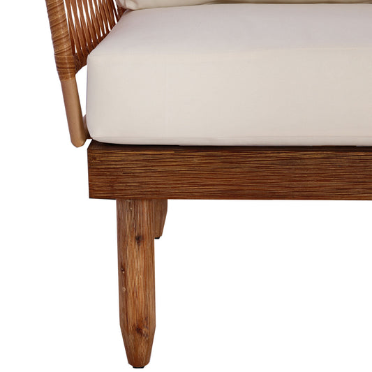 Cosmo Casa - Tuinset - Zitgroep Lounge met Bank - Acaciahout - Crèmewit