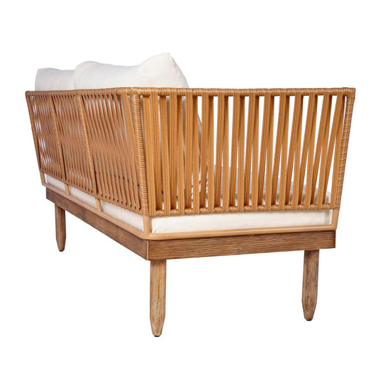 Cosmo Casa - Tuinset - Zitgroep Lounge met Bank - Acaciahout - Crèmewit