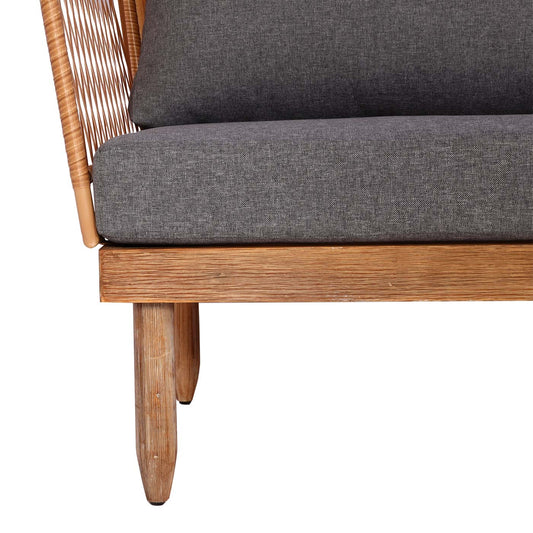 Cosmo Casa - Tuinset - Zitgroep Lounge met Bank - Acaciahout - Donkergrijs