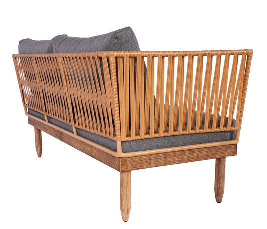 Cosmo Casa - Tuinset - Zitgroep Lounge met Bank - Acaciahout - Donkergrijs