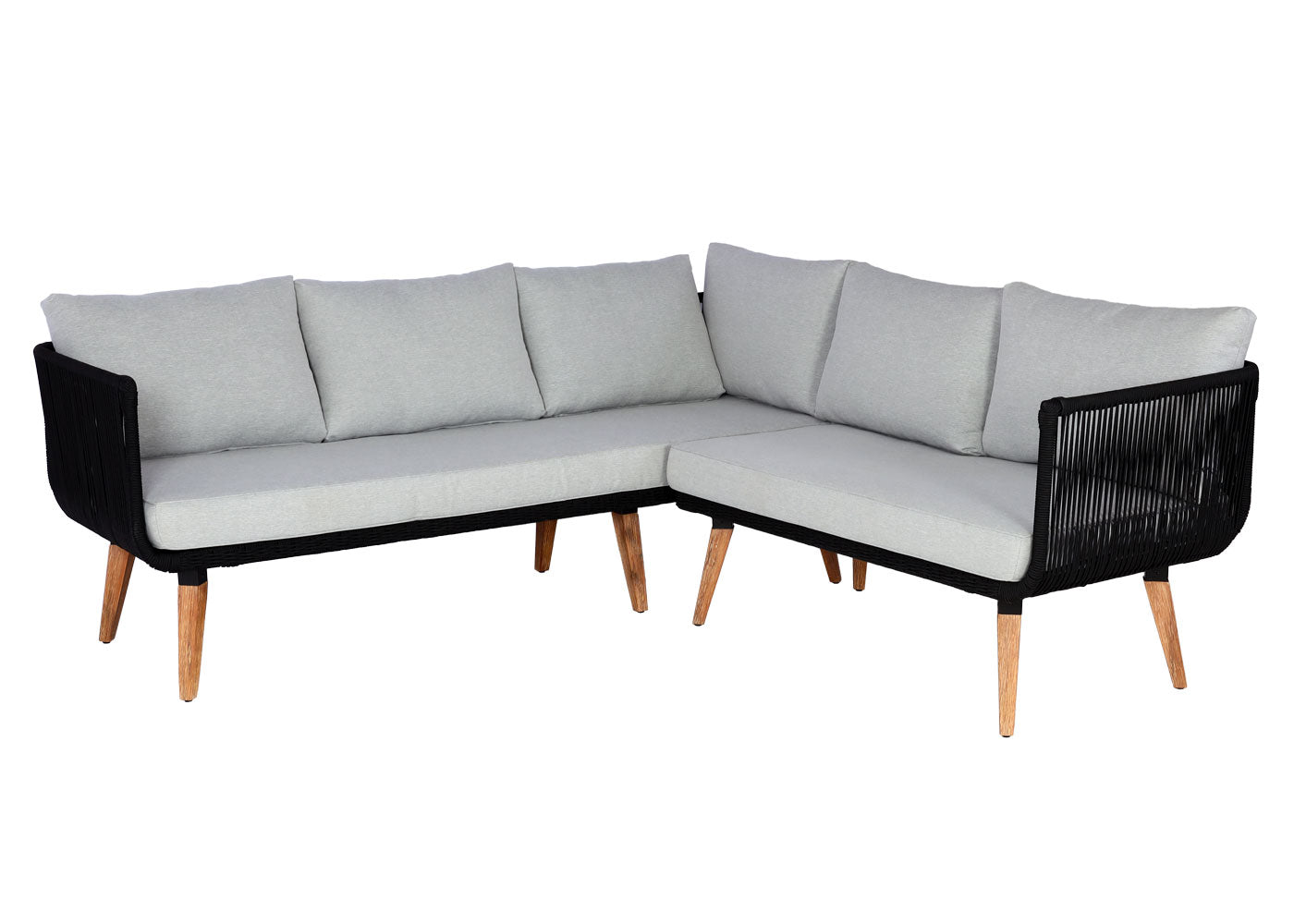 Cosmo Casa - Tuinset - Lounge Set met Bank - Acaciahout - Bekleding Lichtgrijs - MVG-Gecertificeerd