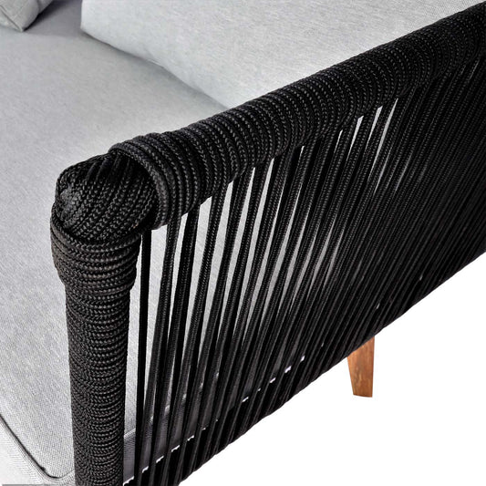 Cosmo Casa - Tuinset - Lounge Set met Bank - Acaciahout - Bekleding Lichtgrijs - MVG-Gecertificeerd